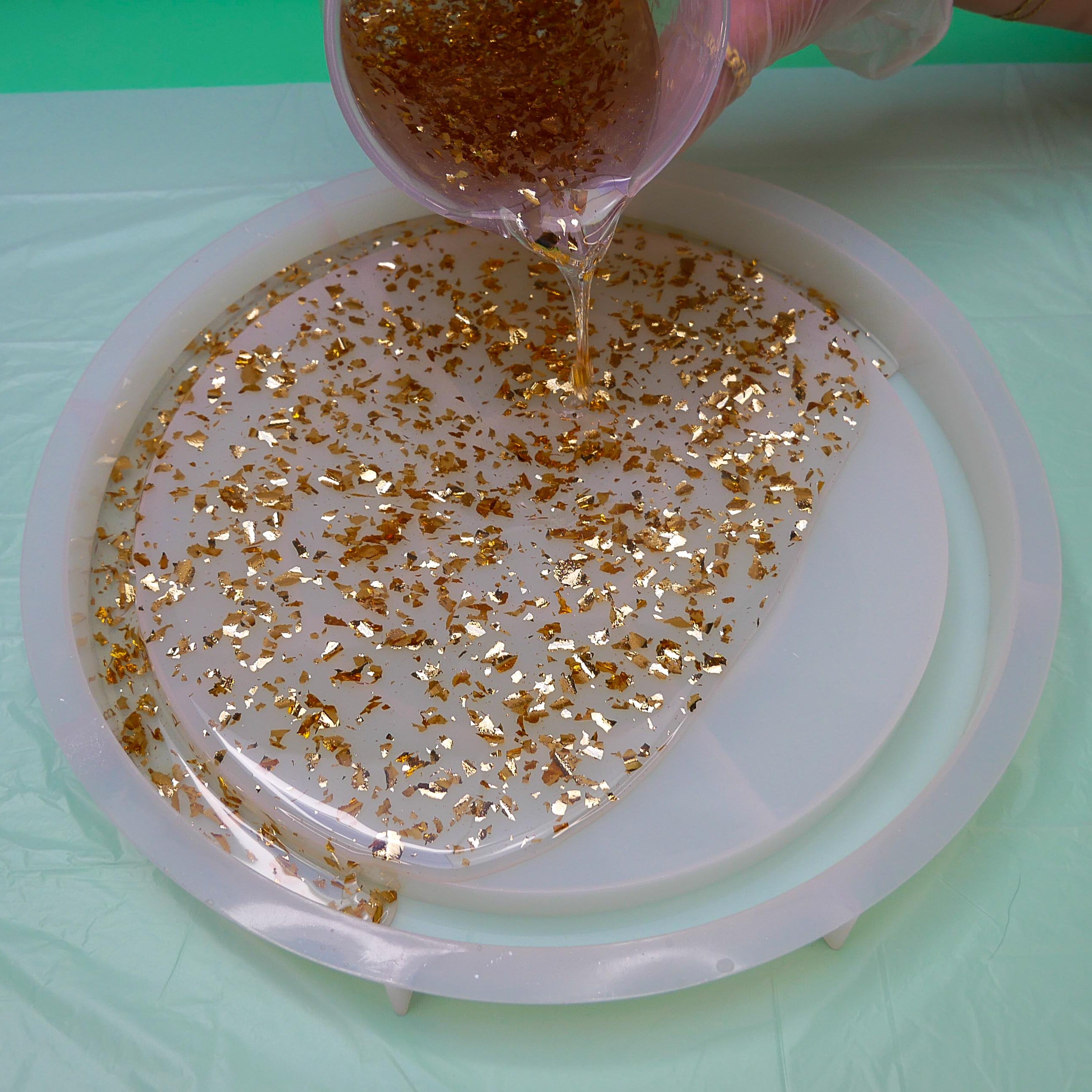 Create a Gold Leaf Resin Tray